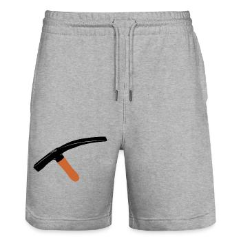 Ein Straßenhammer, um Straßen zu färben - Stanley/Stella Unisex Bio Joggingshorts Trainer  - Grau meliert - Vorne - Nik (191cm) & Marisol (170cm)