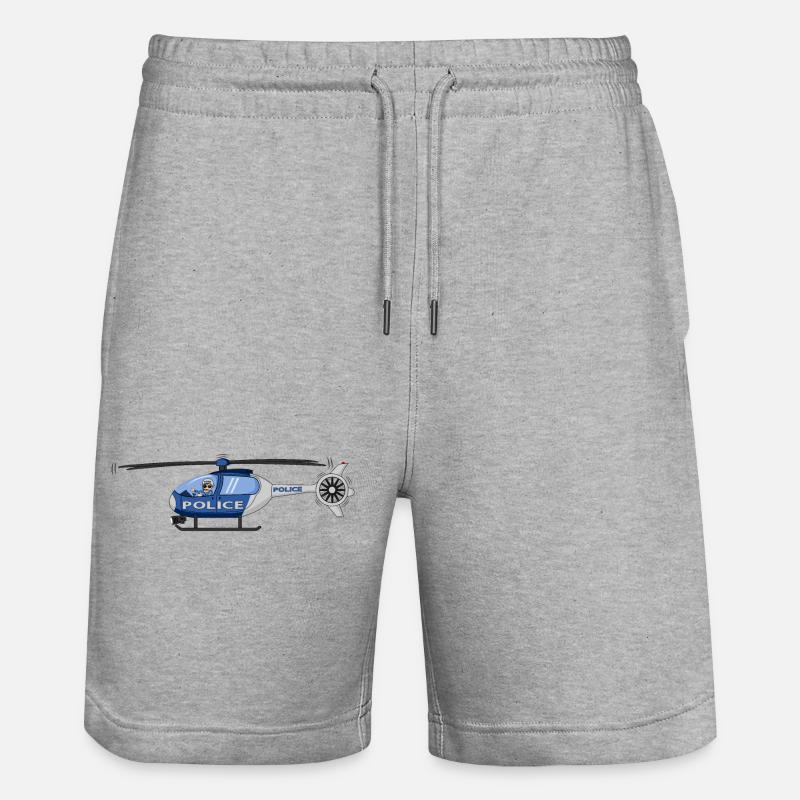 Police Helicopter Pilot Hubschrauber - Stanley/Stella Unisex Bio Joggingshorts Trainer - Grau meliert