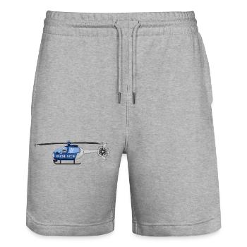Police Helicopter Pilot - Stanley/Stella Trainer Unisex Organic Jogging Shorts - heather grey - Front - Nik (191cm) & Marisol (170cm)