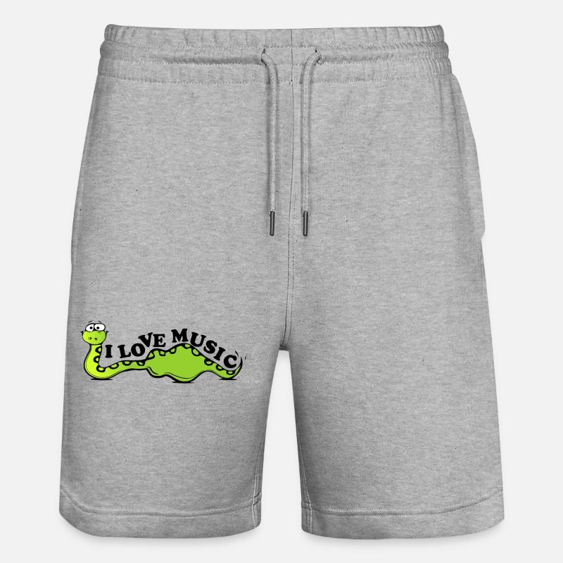 Le serpent aime la musique - Short de jogging bio TRAINER Stanley/Stella unisexe - gris chiné