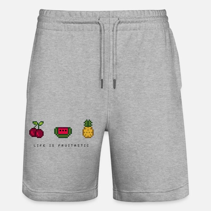 life is fruitastic - Stanley/Stella Unisex Bio Joggingshorts Trainer  - Grau meliert