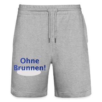 Ohne Brunnen! - Stanley/Stella Unisex Bio Joggingshorts Trainer  - Grau meliert - Vorne - Nik (191cm) & Marisol (170cm)
