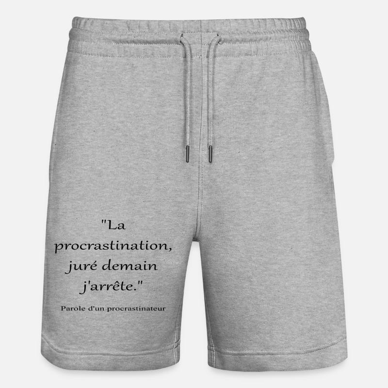 Procrastinateur - Short de jogging bio TRAINER Stanley/Stella unisexe - gris chiné