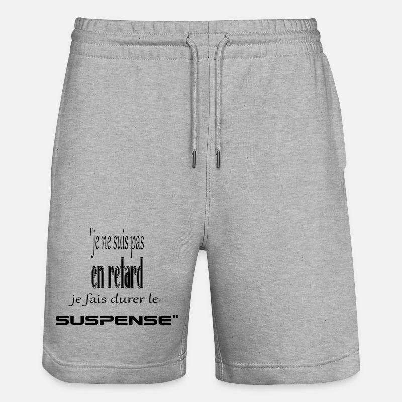 je suis pas en retard - Short de jogging bio TRAINER Stanley/Stella unisexe - gris chiné