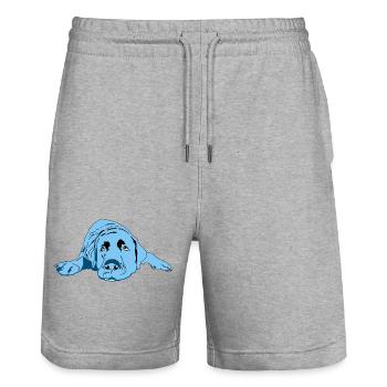 Labrador - Stanley/Stella Trainer Unisex Organic Jogging Shorts - heather grey - Front - Nik (191cm) & Marisol (170cm)