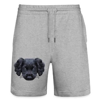 weihnachtsgeschenke für jedermann, Cocker spaniel - Stanley/Stella Unisex Bio Joggingshorts Trainer  - Grau meliert - Vorne - Nik (191cm) & Marisol (170cm)
