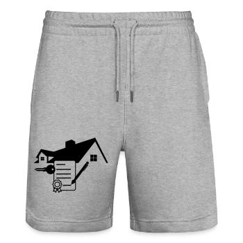 Sign house contract 1 - Stanley/Stella Trainer Unisex Organic Jogging Shorts - heather grey - Front - Nik (191cm) & Marisol (170cm)
