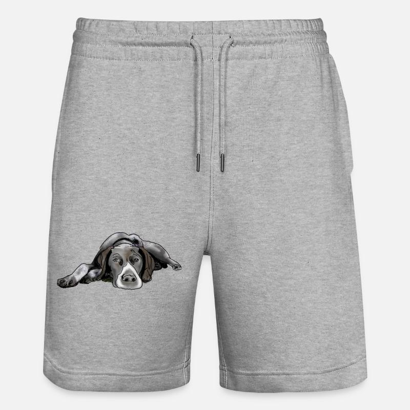 Pointer Deutsch Kurzhaar - Stanley/Stella Unisex Bio Joggingshorts Trainer  - Grau meliert