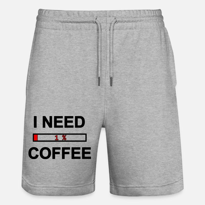 I Need Coffee low energy - Short de jogging bio TRAINER Stanley/Stella unisexe - gris chiné