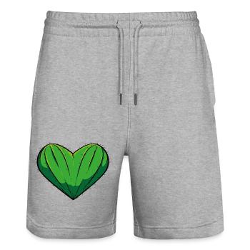 Cœur Cactus - Short de jogging bio TRAINER Stanley/Stella unisexe - gris chiné - Devant - Nik (191cm) & Marisol (170cm)