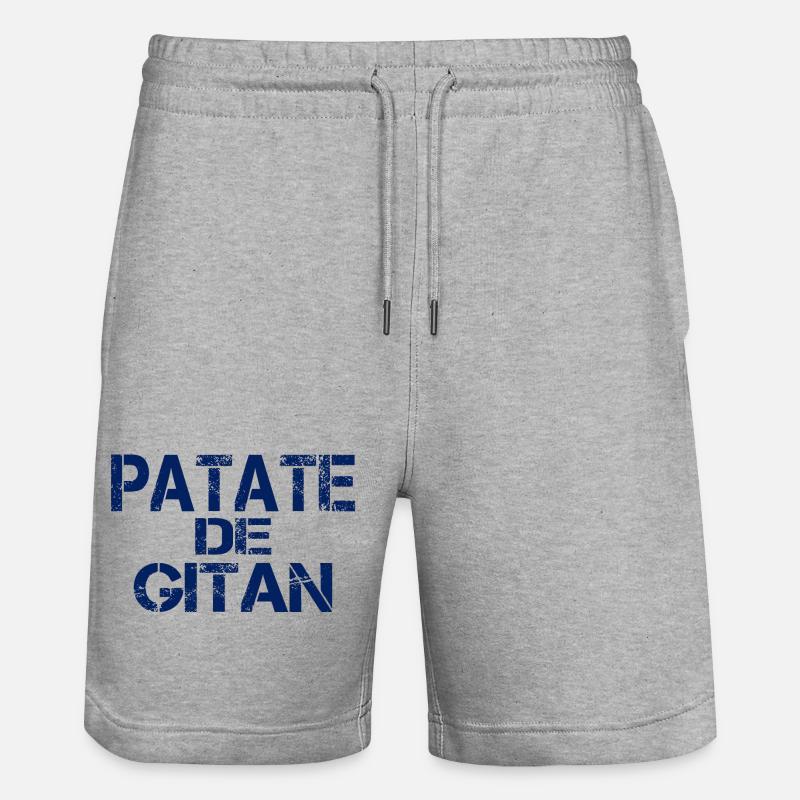 Patate GITAN bleu - Short de jogging bio TRAINER Stanley/Stella unisexe - gris chiné