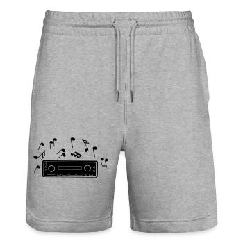 Autoradio mit Musiknoten - Stanley/Stella Unisex Bio Joggingshorts Trainer  - Grau meliert - Vorne - Nik (191cm) & Marisol (170cm)