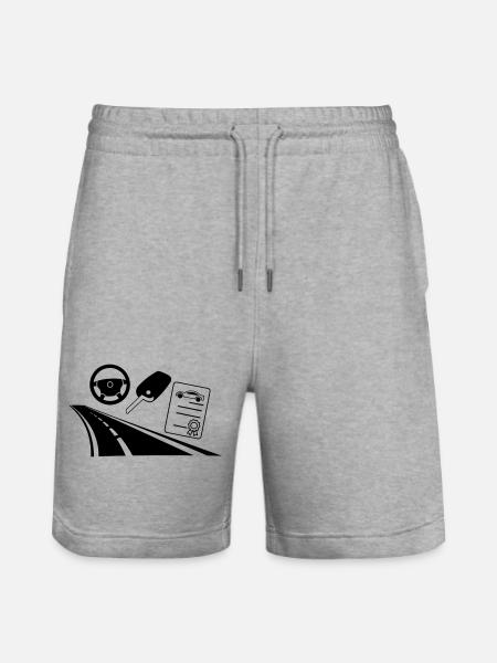 Highway car driver's license - Stanley/Stella Trainer Unisex Organic Jogging Shorts - heather grey