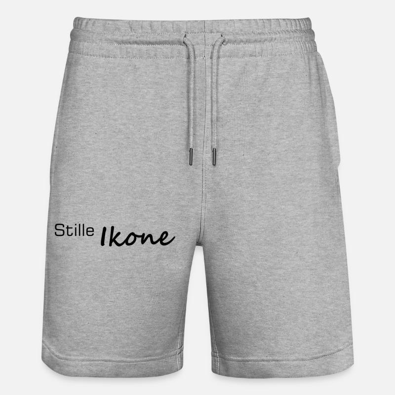 Icône silencieuse Lettrage manuscrit - Short de jogging bio TRAINER Stanley/Stella unisexe - gris chiné
