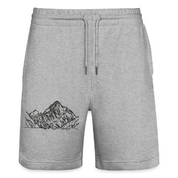 K2, Himalayas, Karakoram, mountains, eight-thousander mountain - Stanley/Stella Trainer Unisex Organic Jogging Shorts - heather grey - Front - Nik (191cm) & Marisol (170cm)