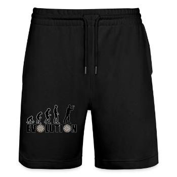 EVOLUTION DARTS Spiel Pfeil Dartscheibe Geschenk - Stanley/Stella Unisex Bio Joggingshorts Trainer  - Schwarz - Vorne - Nik (191cm) & Marisol (170cm)