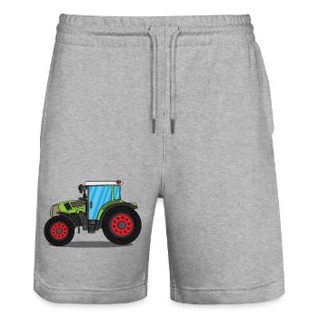 Tractor - Stanley/Stella Trainer Unisex Organic Jogging Shorts - heather grey - Front - Nik (191cm) & Marisol (170cm)