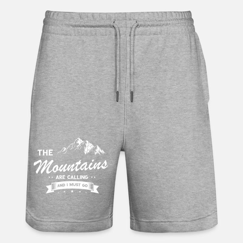 Der Berg ruft - Stanley/Stella Unisex Bio Joggingshorts Trainer  - Grau meliert