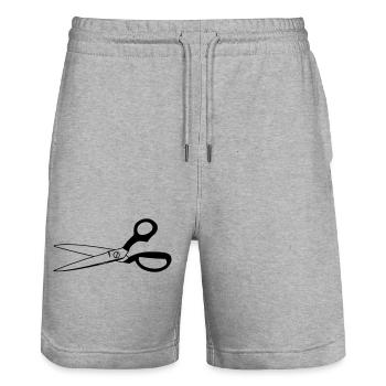 Bastelschere - Stanley/Stella Unisex Bio Joggingshorts Trainer  - Grau meliert - Vorne - Nik (191cm) & Marisol (170cm)