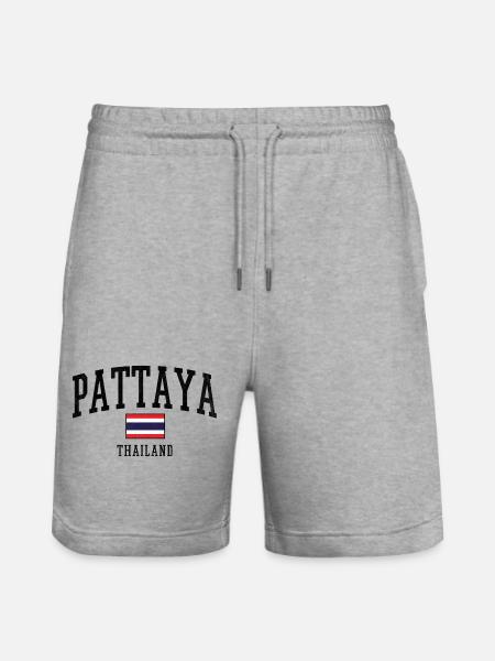Flag Stripe Contrast Collection - Stanley/Stella Trainer Unisex Organic Jogging Shorts - heather grey