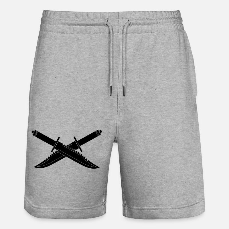 Deux couteaux croisés - Short de jogging bio TRAINER Stanley/Stella unisexe - gris chiné