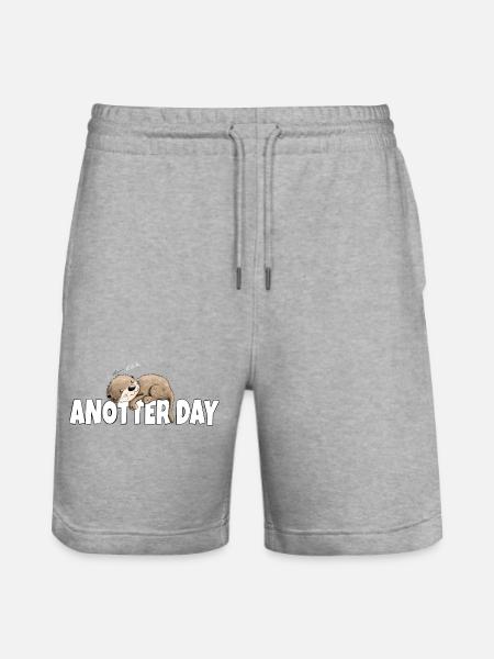 Anotter Day Otter takes a break - Stanley/Stella Trainer Unisex Organic Jogging Shorts - heather grey