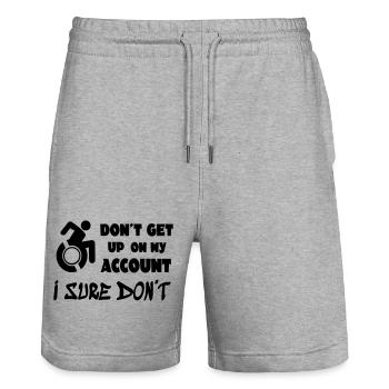 Don't get up for me, I'll stay in a wheelchair * - Stanley/Stella Trainer Unisex Organic Jogging Shorts - heather grey - Front - Nik (191cm) & Marisol (170cm)