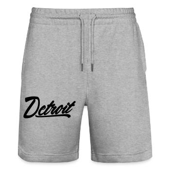 detroit shirt - Stanley/Stella Unisex Bio Joggingshorts Trainer  - Grau meliert - Vorne - Nik (191cm) & Marisol (170cm)
