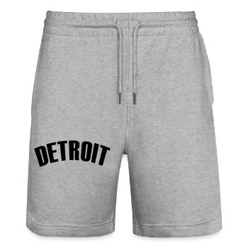 detroit shirt - Stanley/Stella Unisex Bio Joggingshorts Trainer  - Grau meliert - Vorne - Nik (191cm) & Marisol (170cm)