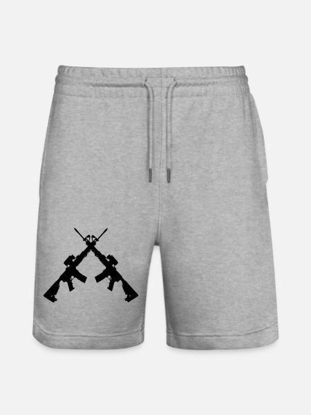Two crossed Colt C7 - Stanley/Stella Trainer Unisex Organic Jogging Shorts - heather grey