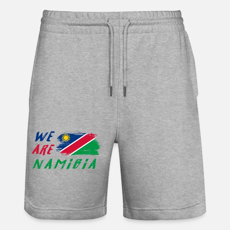 Wir sind Namibia - Stanley/Stella Unisex Bio Joggingshorts Trainer  - Grau meliert
