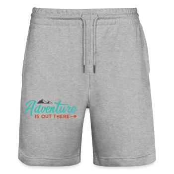 Adventure is Out There - Stanley/Stella Trainer Unisex Organic Jogging Shorts - heather grey - Front - Nik (191cm) & Marisol (170cm)
