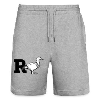 Rente-Ente / R-Ente - Stanley/Stella Unisex Bio Joggingshorts Trainer  - Grau meliert - Vorne - Nik (191cm) & Marisol (170cm)