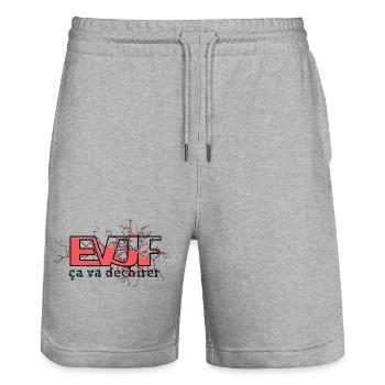 EVJF ça va déchirer - Short de jogging bio TRAINER Stanley/Stella unisexe - gris chiné - Devant - Nik (191cm) & Marisol (170cm)