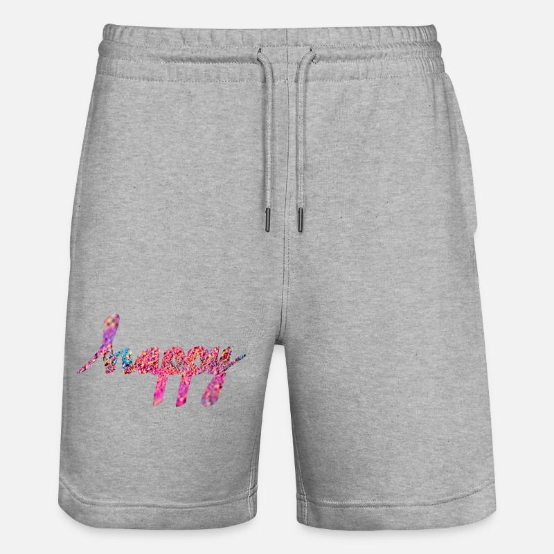 GLÜCKLICH - Stanley/Stella Unisex Bio Joggingshorts Trainer - Grau meliert
