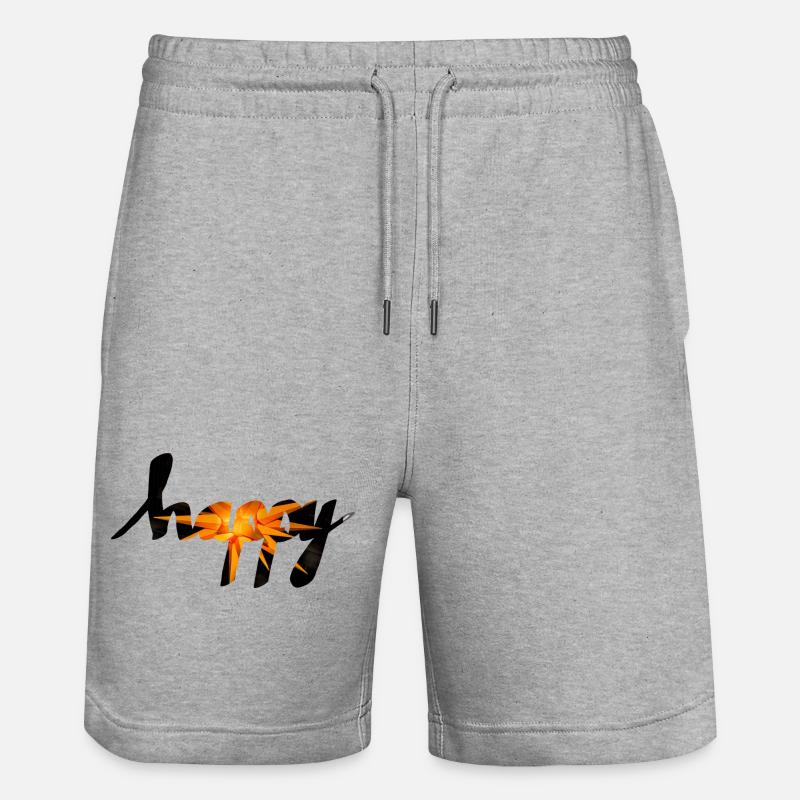 glücklich - Stanley/Stella Unisex Bio Joggingshorts Trainer  - Grau meliert
