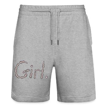 Mädchen - Stanley/Stella Unisex Bio Joggingshorts Trainer  - Grau meliert - Vorne - Nik (191cm) & Marisol (170cm)