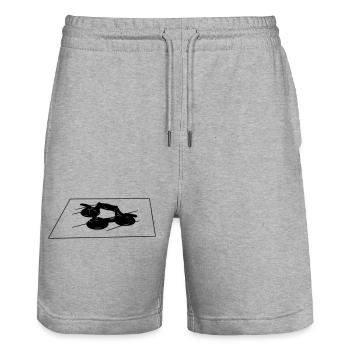Glasvakuumglaser mit Glaslandschaft - Stanley/Stella Unisex Bio Joggingshorts Trainer  - Grau meliert - Vorne - Nik (191cm) & Marisol (170cm)