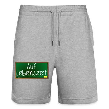 Verbeamtung - Beamter auf Lebenszeit - SCHULE - Stanley/Stella Unisex Bio Joggingshorts Trainer  - Grau meliert - Vorne - Nik (191cm) & Marisol (170cm)