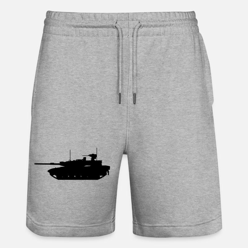 Militärpanzer - Stanley/Stella Unisex Bio Joggingshorts Trainer  - Grau meliert