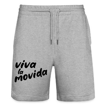 vivalamovida1schwarz - Stanley/Stella Unisex Bio Joggingshorts Trainer  - Grau meliert - Vorne - Nik (191cm) & Marisol (170cm)