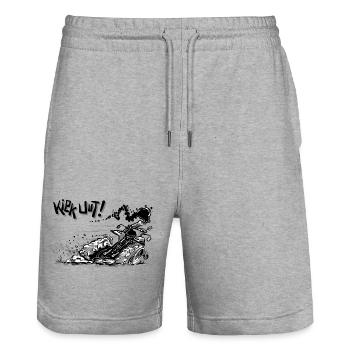 Kiek uut Links - Stanley/Stella Unisex Bio Joggingshorts Trainer  - Grau meliert - Vorne - Nik (191cm) & Marisol (170cm)