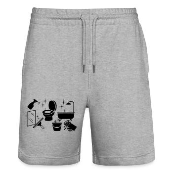 Nettoyeur 7 - Short de jogging bio TRAINER Stanley/Stella unisexe - gris chiné - Devant - Nik (191cm) & Marisol (170cm)