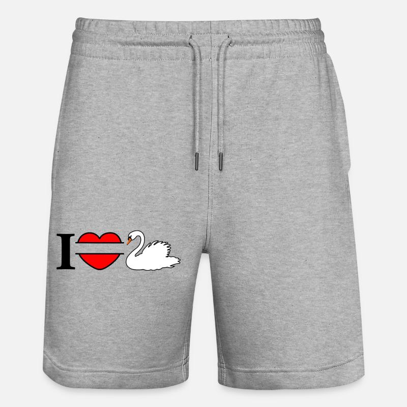 J’aime mon cygne blanc - Short de jogging bio TRAINER Stanley/Stella unisexe - gris chiné