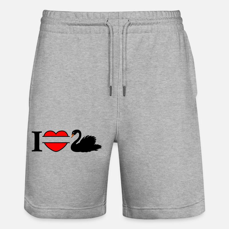 J’aime mon cygne noir - Short de jogging bio TRAINER Stanley/Stella unisexe - gris chiné