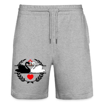 I love my wedding - Stanley/Stella Trainer Unisex Organic Jogging Shorts - heather grey - Front - Nik (191cm) & Marisol (170cm)