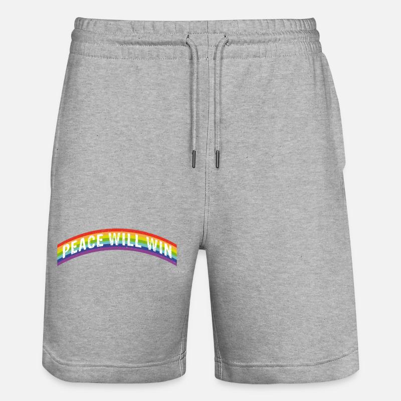 Arc-en-ciel Arc-en-ciel La paix gagnera - Short de jogging bio TRAINER Stanley/Stella unisexe - gris chiné