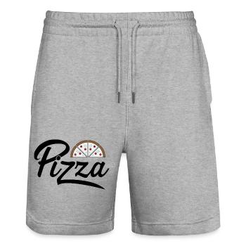 Pizza - Short de jogging bio TRAINER Stanley/Stella unisexe - gris chiné - Devant - Nik (191cm) & Marisol (170cm)