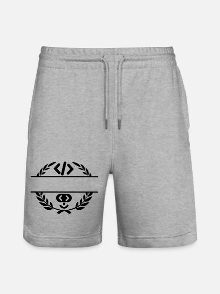 Code-Logo und Code-Smiley im Lorbeerkranz - Stanley/Stella Unisex Bio Joggingshorts Trainer - Grau meliert