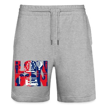 London - Stanley/Stella Unisex Bio Joggingshorts Trainer  - Grau meliert - Vorne - Nik (191cm) & Marisol (170cm)